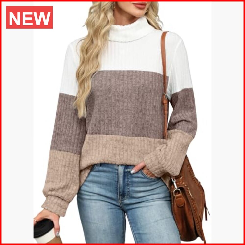 Polyester Blend Turtleneck Sweater Pullover Overs… - image 3
